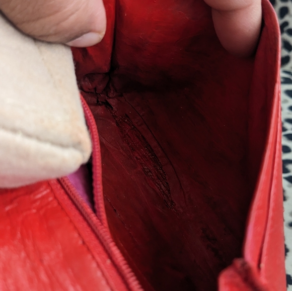 Chanel red leather wallet on generic chain, small clutch - Picture 16 of 16